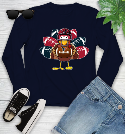 Houston Texans Turkey Thanksgiving Day Youth Long Sleeve 3