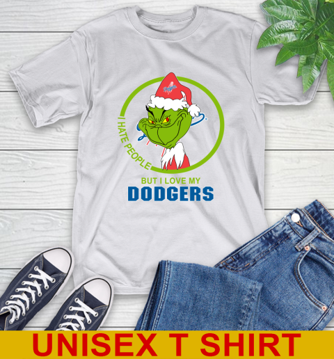Los Angeles Dodgers MLB Christmas Grinch I Hate People But I Love My Favorite Baseball Team T-Shirt 12
