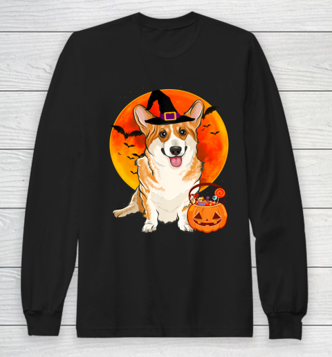 Dog Halloween Pembroke Welsh Corgi Jack O Lantern Pumpkin T Shirt.6YS5TYUNC4 Long Sleeve T-Shirt