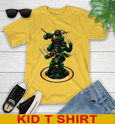 NHL Hockey Pittsburgh Penguins Teenage Mutant Ninja Turtles Shirt Youth T-Shirt 8