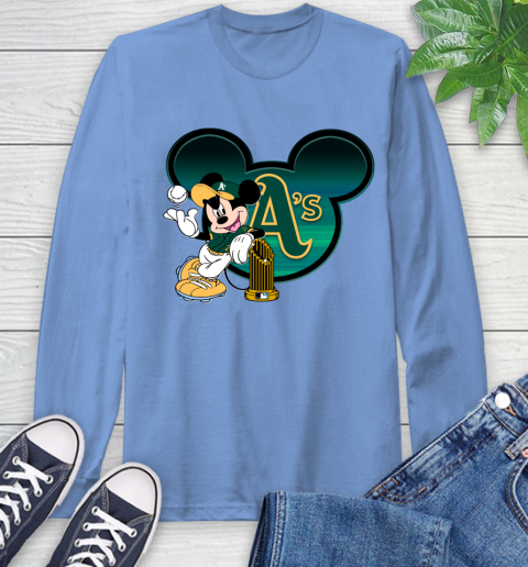 MLB Oakland Athletics The Commissioner's Trophy Mickey Mouse Disney Long Sleeve T-Shirt 11