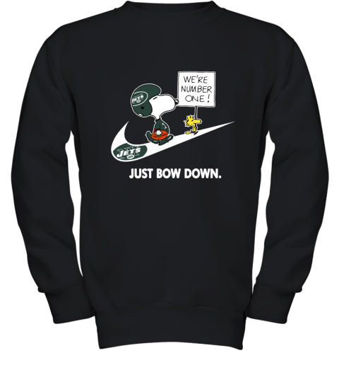 New York Jets Are Number One – Just Bow Down Snoopy Youth Sweatshirt