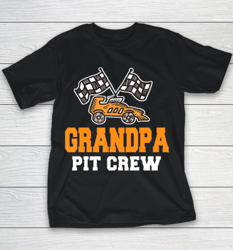Grandpa Funny Gift Apparel  Grandpa Birthday Pit Crew Car Ra Youth T-Shirt