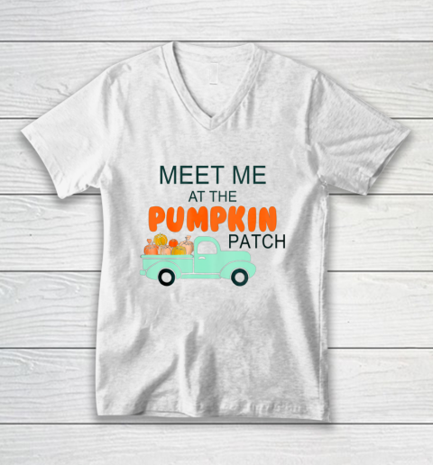 Halloween Costume Shirt Meet Me At The Pumpkin Patch V-Neck T-Shirt