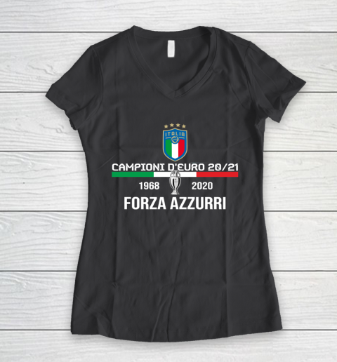 Italy Jersey Soccer Football 2021 Italian Italia Euro Women's V-Neck T-Shirt 6