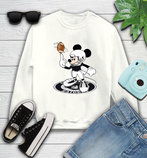 NFL Football Oakland Raiders Cheerful Mickey Disney Shirt Sweatshirt 2