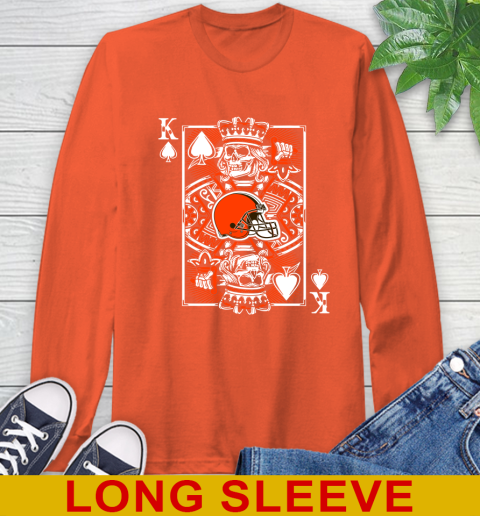 Cleveland Browns NFL Football The King Of Spades Death Cards Shirt Long Sleeve T-Shirt 4
