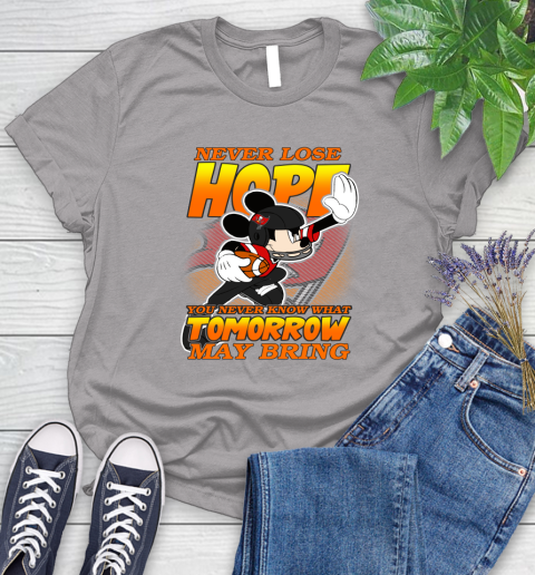 Tampa Bay Buccaneers NFL Football Mickey Disney Never Lose Hope Women's T-Shirt 5