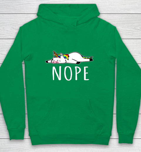 Nope Unicorn T Shirt Nah Not Gonna Do It Funny Lazy Gift Youth Hoodie 4