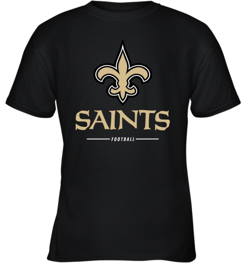 Orleans Saints NFL Pro Line Black Team Lockup Youth T-Shirt