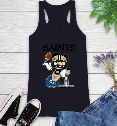 NFL New Orleans Saints Mickey Mouse Disney Super Bowl Football T Shirt Racerback Tank 10