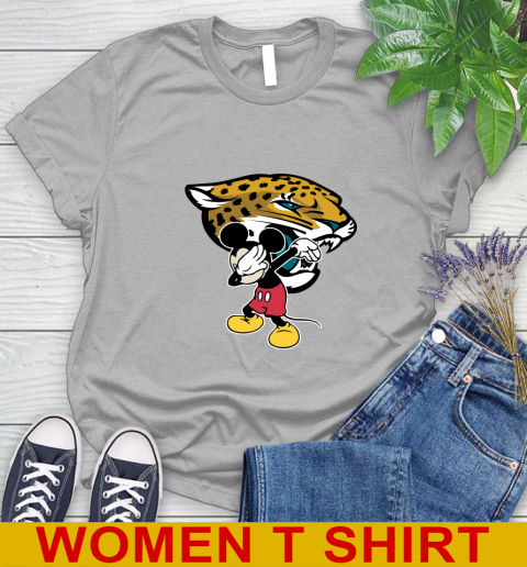 Jacksonville Jaguars NFL Football Dabbing Mickey Disney Sports Women's T-Shirt 5