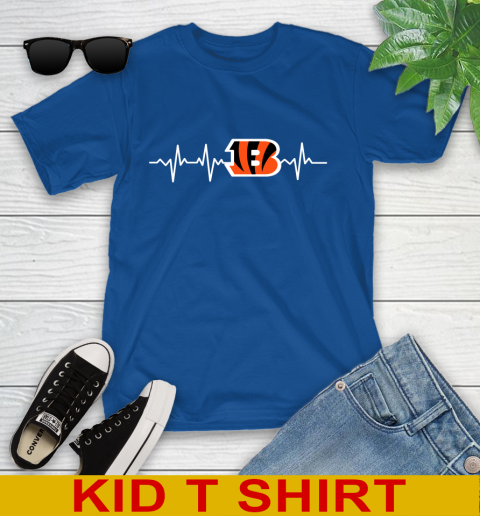 Cincinnati Bengals NFL Football Heart Beat Shirt Youth T-Shirt 10