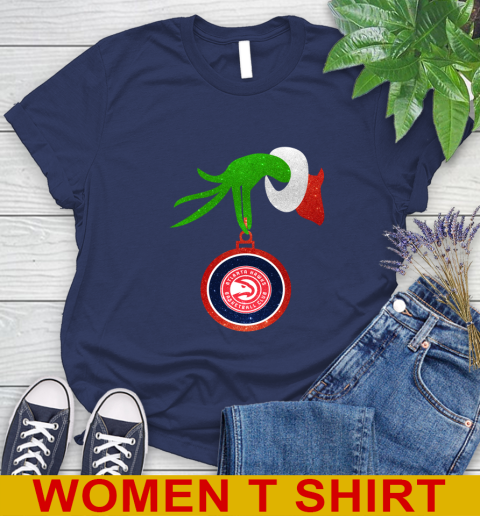 Atlanta Hawks Grinch Merry Christmas NBA Basketball Women's T-Shirt 12
