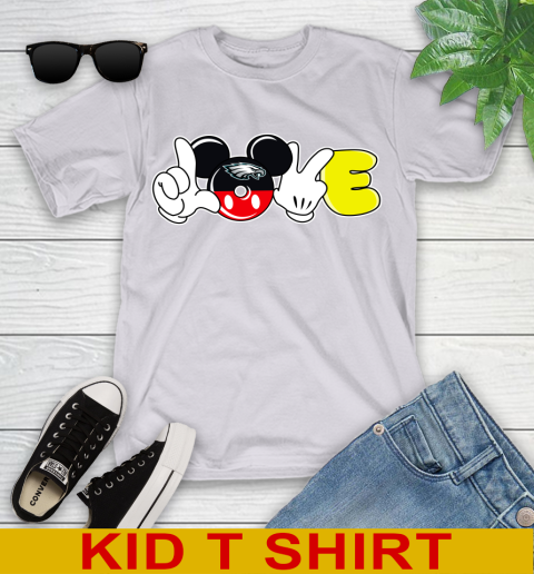 Philadelphia Eagles NFL Football Love Mickey Disney Sports Youth T-Shirt - Image 6