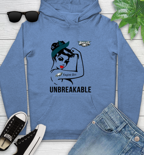 NFL Philadelphia Eagles Girl Unbreakable Football Sports Youth Hoodie 8
