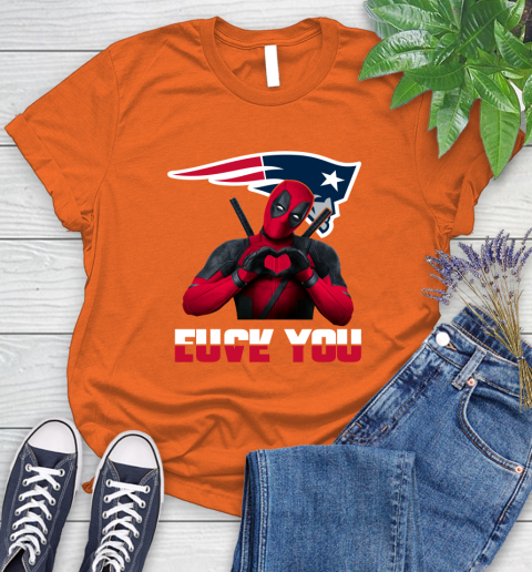 NHL New England Patriots Deadpool Love You Fuck You Football Sports Women's T-Shirt 3