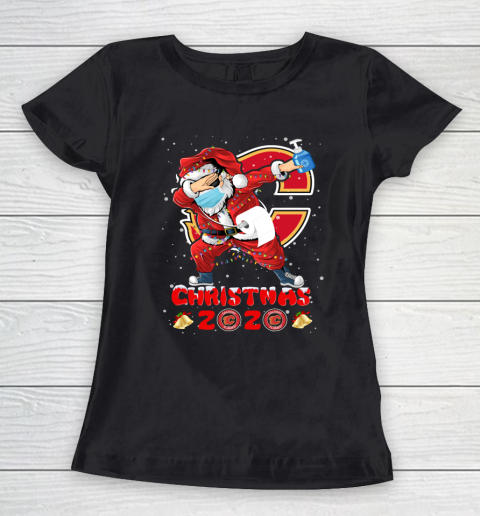 Calgary Flames Funny Santa Claus Dabbing Christmas 2020 NHL Women's T-Shirt