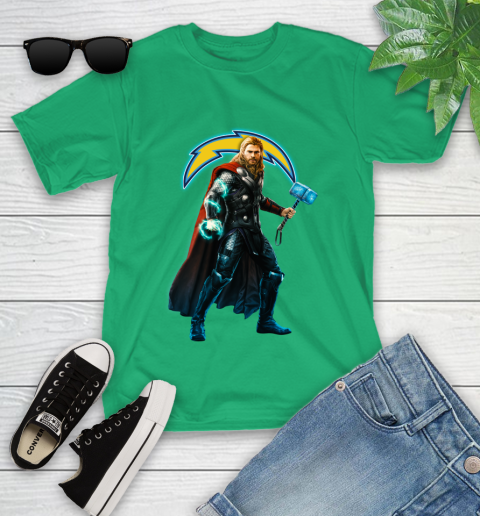 NFL Thor Avengers Endgame Football Los Angeles Chargers Youth T-Shirt 6
