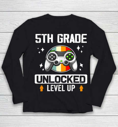 Next Level t shirts 5th Grade Unlocked Level Up Back To School Fifth Grade Gamer Youth Long Sleeve