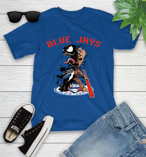 MLB Toronto Blue Jays Baseball Venom Groot Guardians Of The Galaxy Youth T-Shirt 9