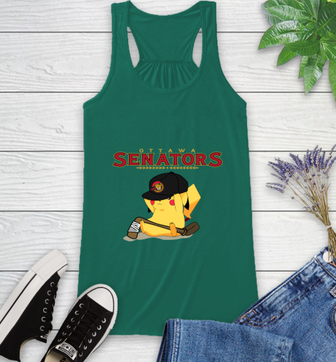NHL Pikachu Hockey Sports Ottawa Senators Racerback Tank 7