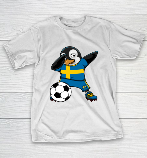 Dabbing Penguin Sweden Soccer Fans Jersey Football Lovers T-Shirt