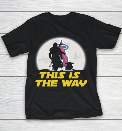 Los Angeles Angels MLB Baseball Star Wars Yoda And Mandalorian This Is The Way Youth T-Shirt