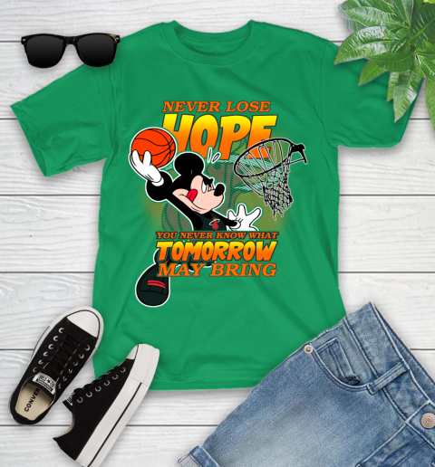 Miami Heat NBA Basketball Mickey Disney Never Lose Hope Youth T-Shirt 8