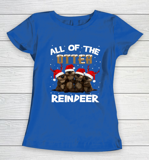 All Of Otter Reindeer Christmas Pajamas Tshirt Xmas Women's T-Shirt 8