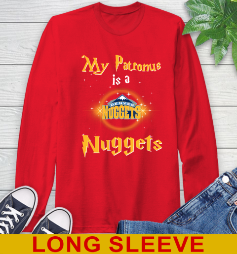 NBA Basketball Harry Potter My Patronus Is A Denver Nuggets Long Sleeve T-Shirt 12