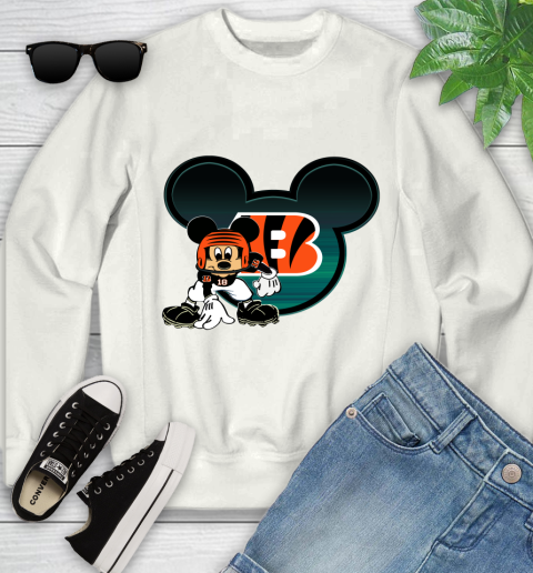 NFL Cincinnati Bengals Mickey Mouse Disney Football T Shirt Youth Sweatshirt