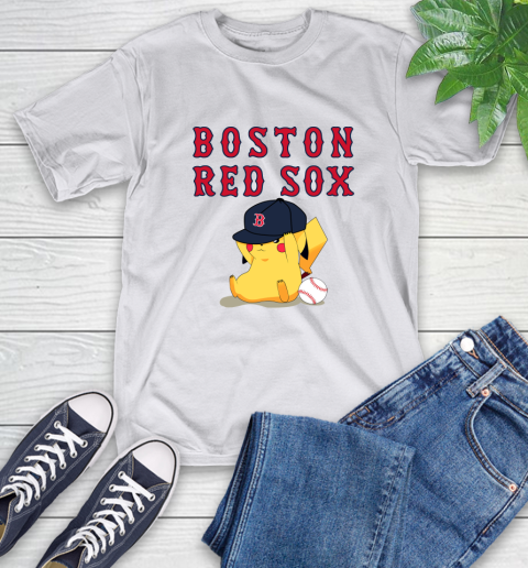 MLB Pikachu Baseball Sports Boston Red Sox T-Shirt 12