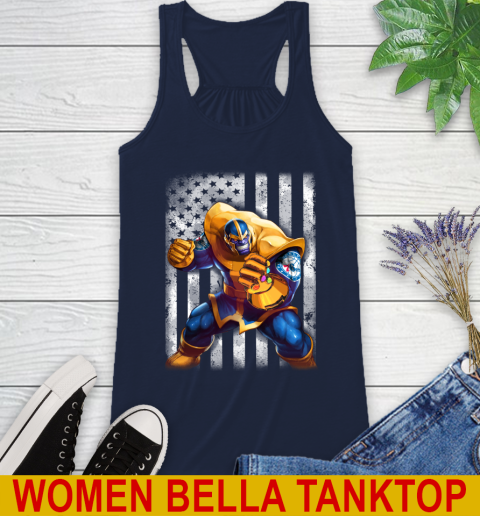 NBA Basketball Philadelphia 76ers Thanos Marvel American Flag Shirt Racerback Tank 9