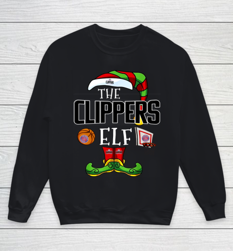 LA Clippers Christmas ELF Funny NBA Youth Sweatshirt