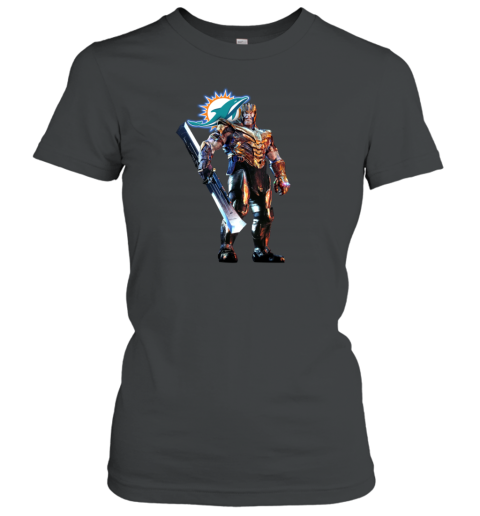 NFL Thanos Marvel Avengers Endgame Football Miami Dolphins Women's T-Shirt