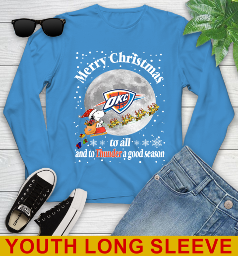Oklahoma City Thunder Merry Christmas To All And To Thunder A Good Season NBA Basketball Sports Youth Long Sleeve 8