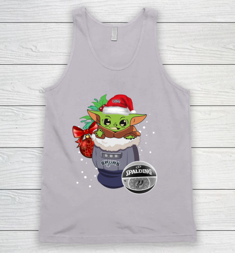 San Antonio Spurs Christmas Baby Yoda Star Wars Funny Happy NBA Tank Top 4