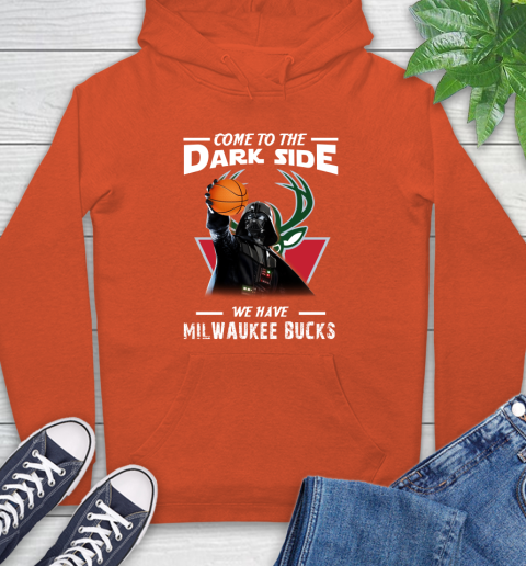 NBA Come To The Dark Side We Have Milwaukee Bucks Star Wars Darth Vader Basketball Hoodie 4
