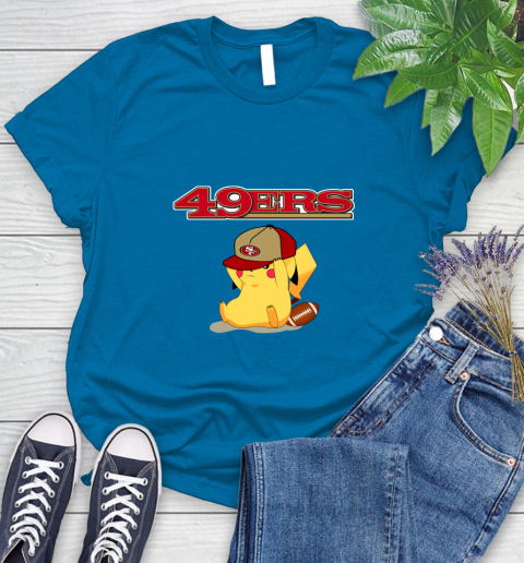 NFL Pikachu Football San Francisco 49ers Women's T-Shirt 7