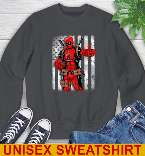 MLB Baseball Los Angeles Angels Deadpool American Flag Shirt Sweatshirt 7