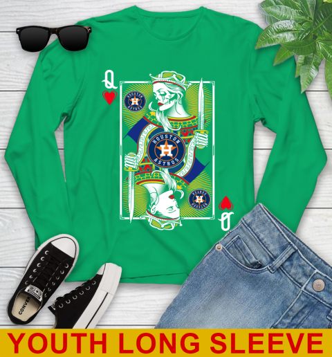 MLB Baseball Houston Astros The Queen Of Hearts Card Shirt Youth Long Sleeve 7