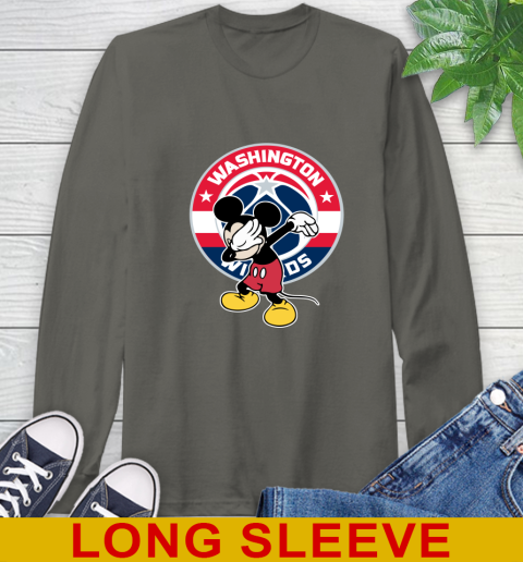 Washington Wizards NBA Basketball Dabbing Mickey Disney Sports Long Sleeve T-Shirt 8