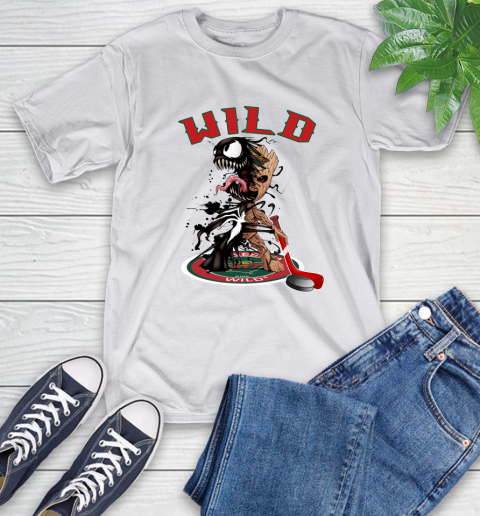NHL Minnesota Wild Hockey Venom Groot Guardians Of The Galaxy T-Shirt 12