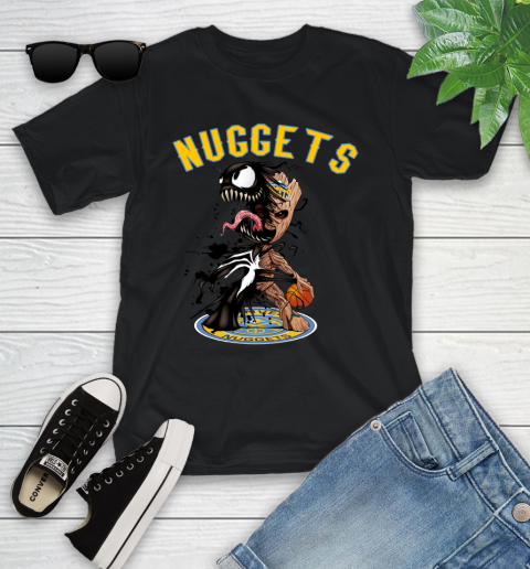 NBA Denver Nuggets Basketball Venom Groot Guardians Of The Galaxy Youth T-Shirt 2