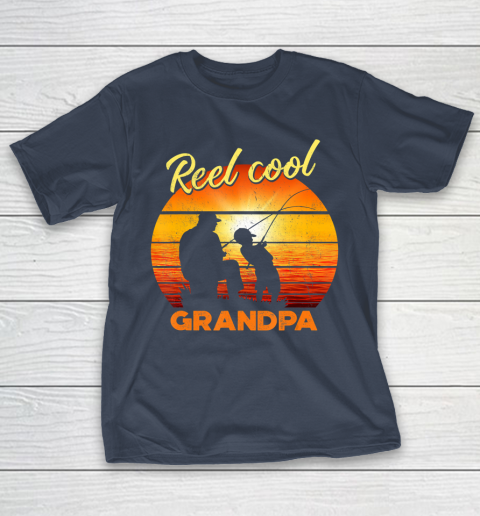 GrandFather gift shirt Vintage Fishing Reel Cool Grandpa Gift Fathers Mothers T Shirt T-Shirt 3