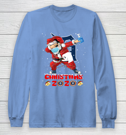 Detroit Tigers Funny Santa Claus Dabbing Christmas 2020 MLB Long Sleeve T-Shirt 8