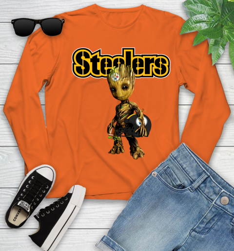 Pittsburgh Steelers NFL Football Groot Marvel Guardians Of The Galaxy Youth Long Sleeve 4