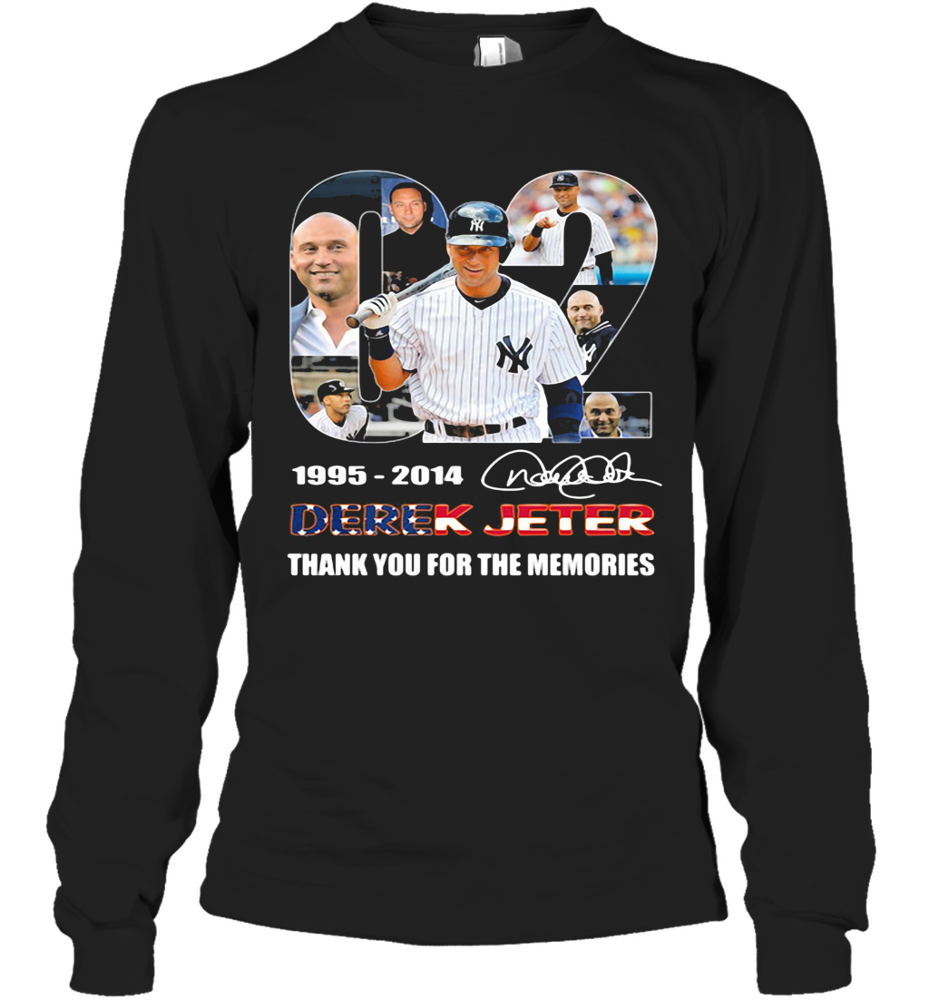 02 1995 2014 Derek Jeter Thank You For The Memories Signature Long Sleeve T-Shirt