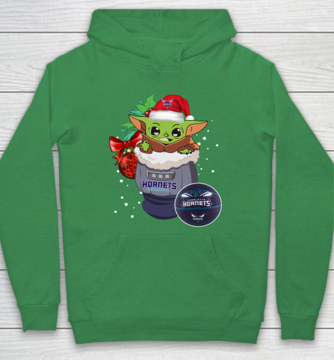 Charlotte Hornets Christmas Baby Yoda Star Wars Funny Happy NBA Hoodie 8